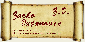 Žarko Dujanović vizit kartica
